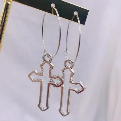 China TRENDY Fashion Earring Drop Quality Simple Cross Dangling Dangle Earrings For Women Girls Beautiful Gift Jewelry for sale