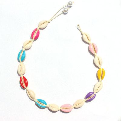 China Shell Necklace Bracelet Set Seven-Color Natural Popular Cute Shell Necklace Marine Ornament Natural for sale