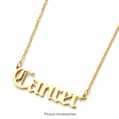 China Fashionable Wholesale Hot Selling Stainless Steel Letters Necklace New Arrival Zodiac Necklace Jewelry Gifts For Girls Women for sale