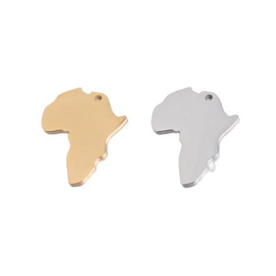 China Custom DIY DIY Mirror Polished Stainless Steel Africa Africa Map Pendant Charms For Jewelry Making for sale