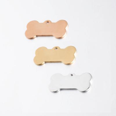 China Custom DIY 16*31mm Pendants Letters Pattern Polish Mirror Stainless Steel Dog Bone Tag Charms for sale