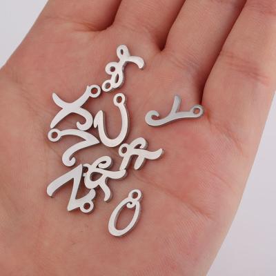 China Low Moq DIY A-Z Mirror Polish Stainless steel DIY alphabet charms initial letter charms for jewelry making for sale