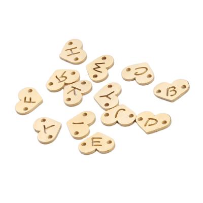 China DIY 12mm Mirror Stainless Steel Stamp Love Heart Pendants Initial Letters Polish Charms DIY For Jewelry Making for sale