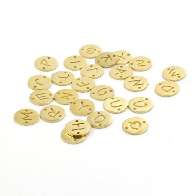 China DIY Minimalist 13mm DIY Hollow Out Alphabet 26 Initial Letters Charm For Jewelry Making for sale