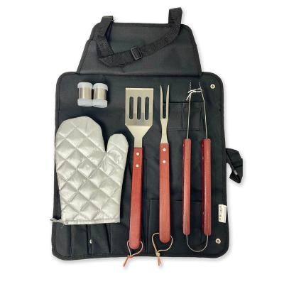 China 2021 Hot Selling Easily Cleaned Amazon Stainless Steel BBQ Tool Kit 5 Pieces for sale