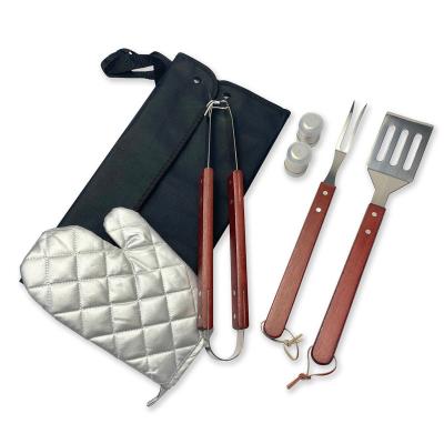 China Hot Selling Easily Cleaned Stainless Steel BBQ Tool Kit Camping Outdoor Cookware Accessories for sale