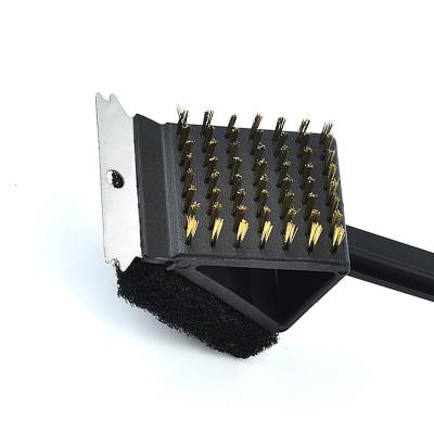 China Easily Cleaned High Quality BBQ Grill Brush Stainless Steel BBQ Easy Clean Tool 3 in 1 Brush for sale