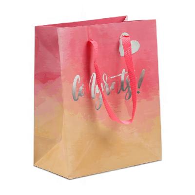 China Wholesale High Quality Recyclable Glossy Paper Bag Printing Gift Wrapping Paper Bag for sale