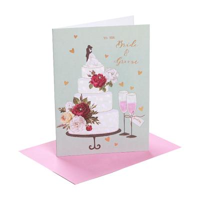 China 300gsm Woodfree Paper Card Flower Love Wedding Paper Uncoated Greeting Card With Envelopes for sale