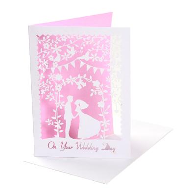 China 300gsm Woodfree Paper Uncoated Paper New Design Laser Cut Wedding Invitation Cards With Glitter for sale