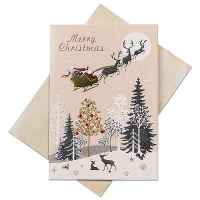 China 300gsm One Side Coated Merry Christmas Card Paper Special Finish Ink On 3D Embossing Foil Card for sale