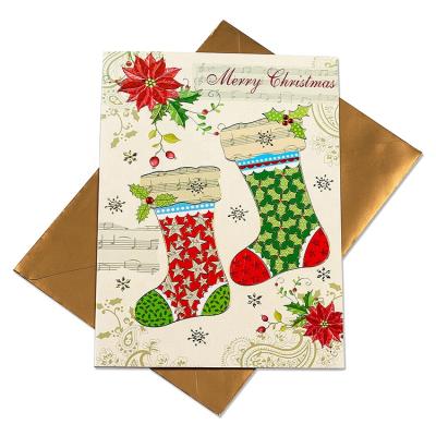 China 250gsm One Side Coated Paper Exquisite Cute Wholesale Popular Happy Christmas Card Designs Popular Happy Greeting Card for sale