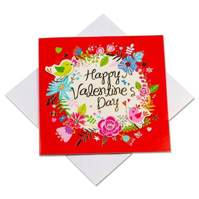 China 250gsm one side coated paper classic love at special time wholesale happy valentine greeting cards for sale