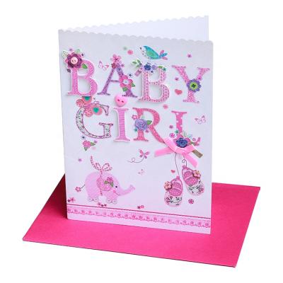 China wholesale 300gsm fancy new uncoated paper baby handmade greeting card baby cards for sale