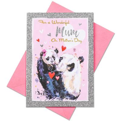 China wholesale 300gsm uncoated paper lovely custom animals design for mother's day, celebration for mum for sale