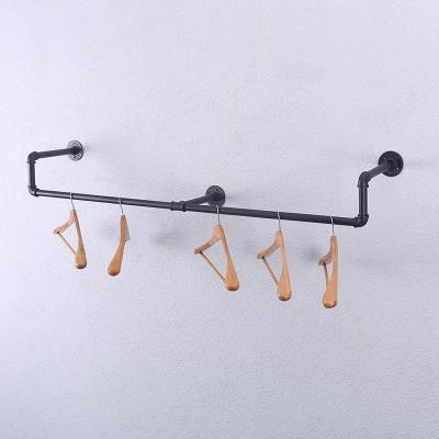 China MOBILE Industrial Pipe Clothing Rack Wall Mounted , Rustic Clothes Rack Hanging Rod For Closet for sale