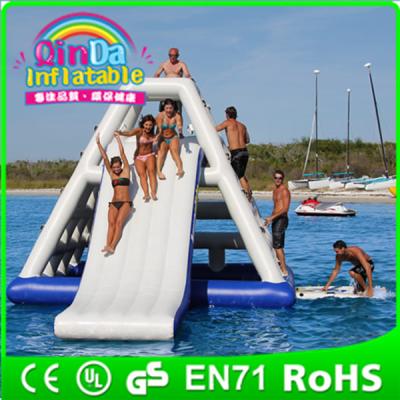 China QinDa Inflatable water game inflatable floating water slide inflatable pool water slide for sale