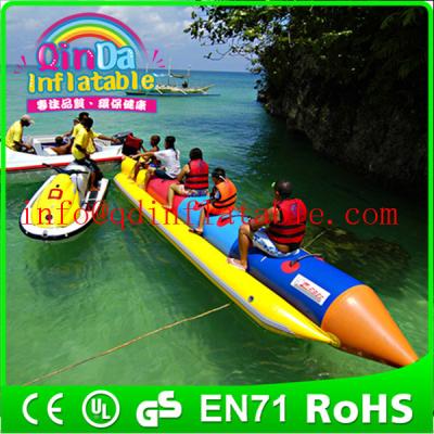 China QinDa Customized Inflatable Banana Boat / Inflatable water game for sale