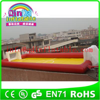 China QinDa Inflatable football court water inflatable soap soccer field bubble soccer fields for sale