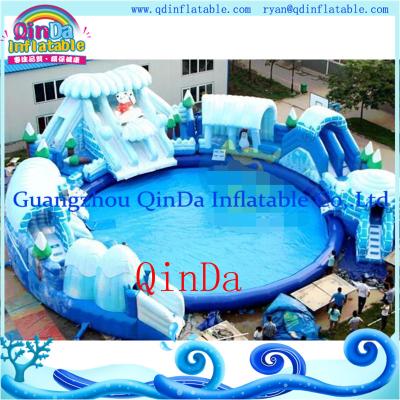 China Portable Inflatable Water Park With Big Pool And Slide For Sale for sale