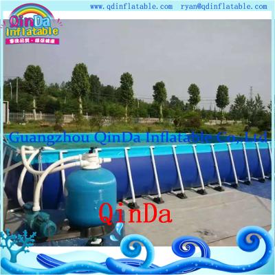 China PVC tarpaulin metal frame pool,removable metal frame swimming pool for sale