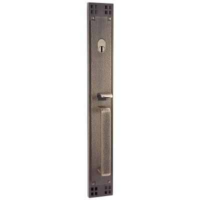 China GLOBE wood solid zinc alloy die-casting finish of metal door handle and door handle lock set for sale