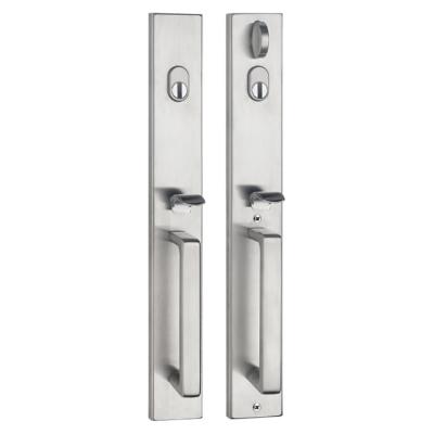 China Wooden door and metal door stamping stainless steel exterior multipoint lock handle handle set for sale