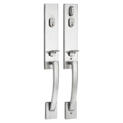 China Wooden Multipoint Set and Long Metal Door Plate and Door Lock Handleset for sale