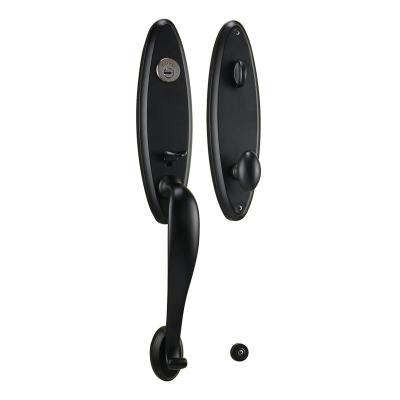 China 100% Metal Black Wooden Door Entry And Door Handle Lock For Wooden Door for sale