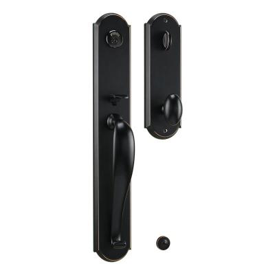 China Tubular metal door black serurity handle wooden door and door lock for sale