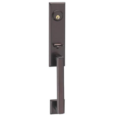 China Black steel door deadbolt tubular door latch tubular door handles lock for sale