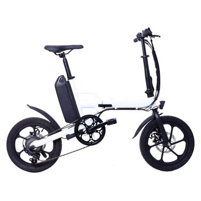 China 16 inch lithium battery unisex white foldable electric bicycle for sale