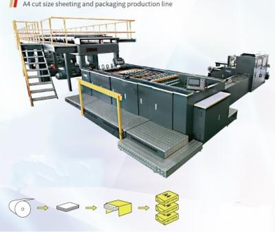 Cina Automatic High-speed A4 Paper Sheeting & Ream Packaging Line, 500 sheets per ream, for 2-roll or 4-roll in vendita