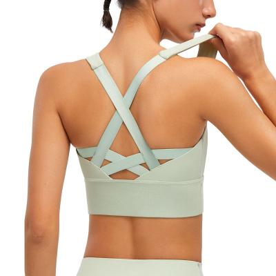 China Quick Dry Sports Compression Top Gym Fitness Sports Bra Breathable Stretchy Yoga Bra For Women for sale