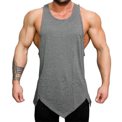 China Men's Casual Soft Solid Plain Solid Plain Dry Fit Stringer Workout Fitness Muscle Tank Anti-Shrink Full Wholesale for sale