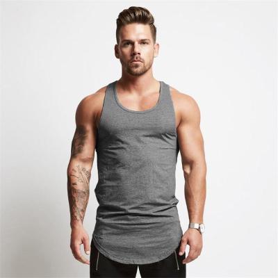 China Men's Singlet Bodybuilding Gym Tank Top Gym Quick Dry Sleeveless Anti-Shrink Singlet Fitness Sports Running Vest for sale