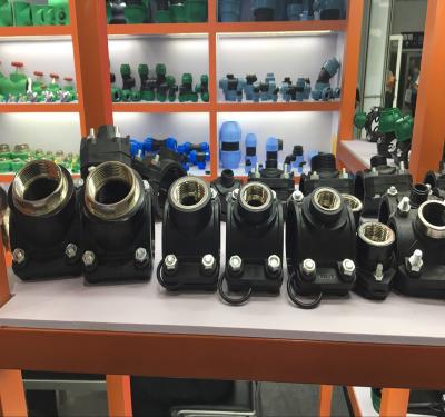 China PN16 PP HOLD SADDLE WITH HDPE PP PIPE FITTING BALL VALVES BRASS COMPRESSION GASKETS Reducing for sale