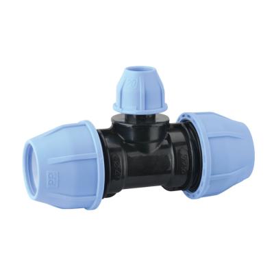 China PN16 REDUCING TEE pp HOLD HDPE SADDLE PIPE FITTING BALL VALVES COMPRESSION GASKETS pp for sale