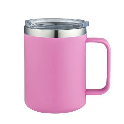 China Disposable Double Wall Stainless Steel Thermos Custom Coffee Mug With Handle for sale