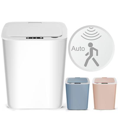 China Large Capacity Touchless ABS Material Sensor Kick Sensor Smart Silent Automatic Trash Can for sale