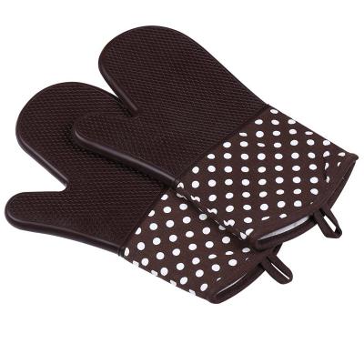 China OEM Hand Cotton Oven Mitt And Heat Resistant Silicone Printed Cotton Kitchen for sale