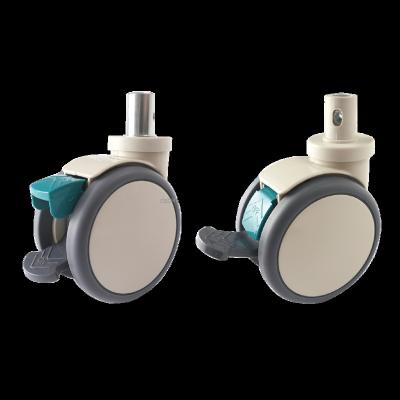 China 5 Inch 125mm Ruedas Medicas Rigid Medical Caster Wheels For Hospital Bed Casters Wheels for sale