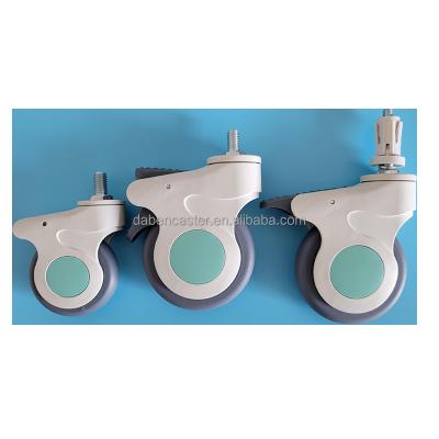 China swivel & Rigid 3 Inch 75mm TPR Wheel Medical Cart Caster Wheel With Brake for sale