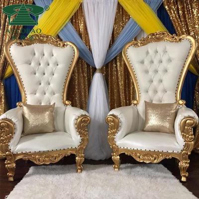 China (Others)Adjustable Luxury Wedding Furniture While Leather And Wood Single King Throne Sofa for sale