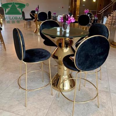 China Modern Wedding Modern Event Furniture Velvet Fabric Black Bar Stools for sale