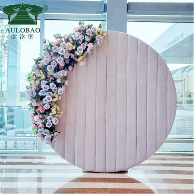 China Morden Party Event Decoration Circle Flower Wall Stand PVC Wedding Backdrop for sale