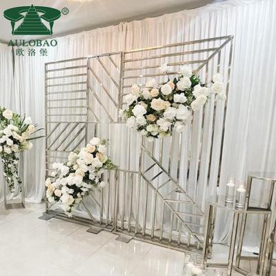 China Morden Events Decor Stainless Steel Flower Large Luxury Wedding Backdrop for sale