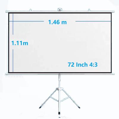 China China OEM 72 Inch 4:3 16:9 Tripod Screen Curtain Tripod For Projector for sale