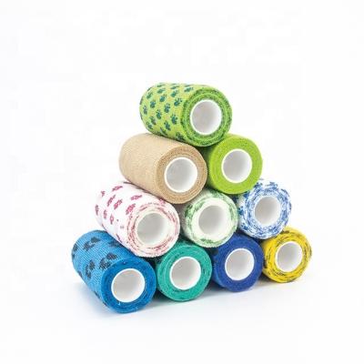 China 95% Non woven +5% Spandex Horse medical elastic cohesive bandages racing cohesive first aid tape dressing bandage rolls vet for sale