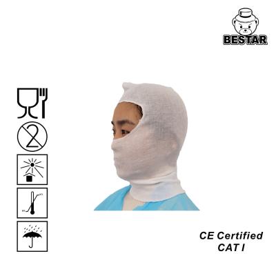 中国 35CM White Cotton Protective Hood FDA Disposable Hood With Overlock Sewing 販売のため